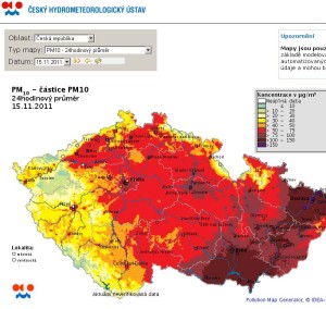 Smog ve Šlapanicích a Tuřanech